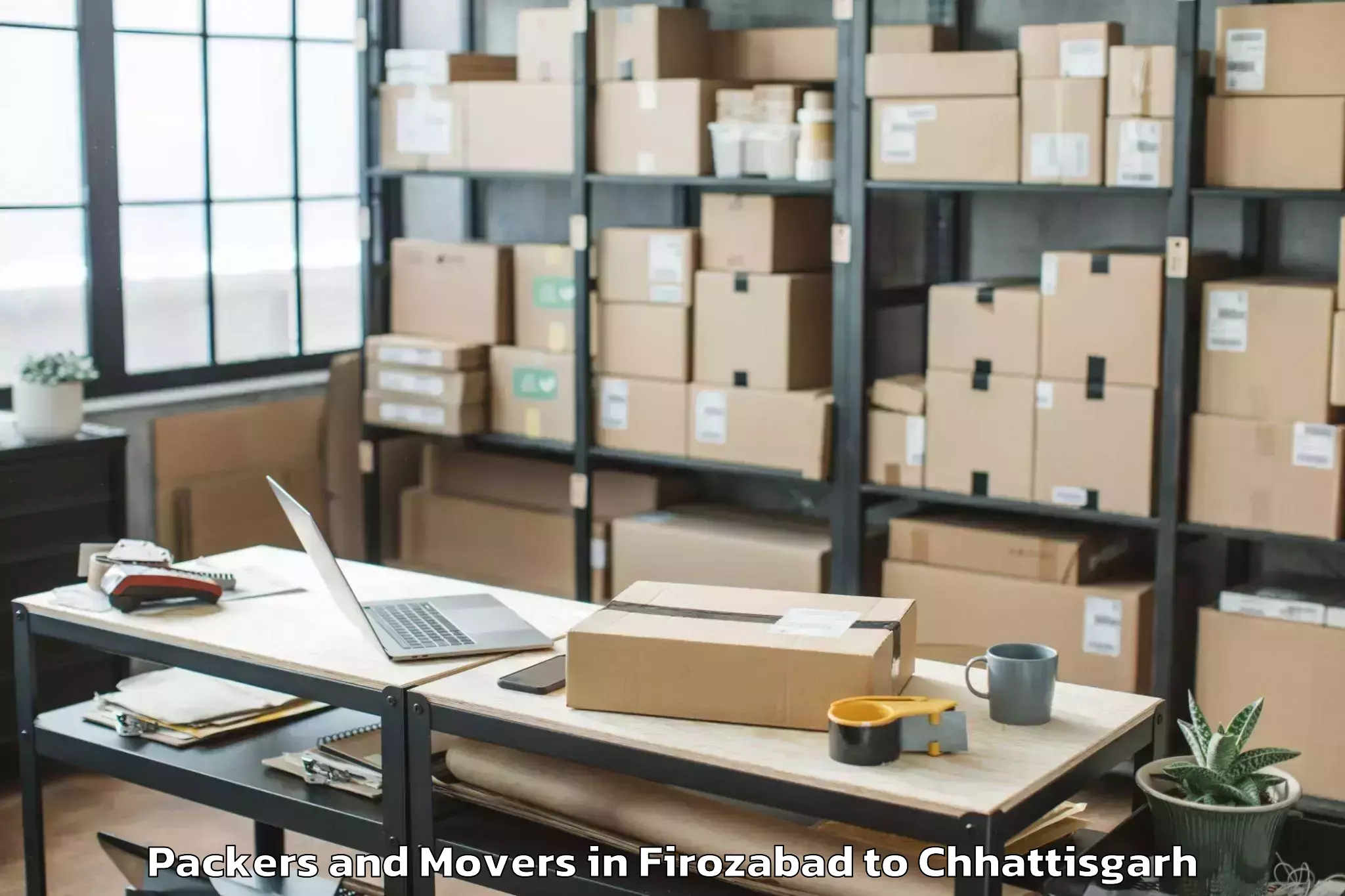 Easy Firozabad to Kondagaon Packers And Movers Booking